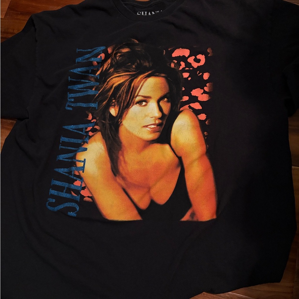 Black vintage Shania Twain Graphic Top size 2xl perfect for a concert (66)